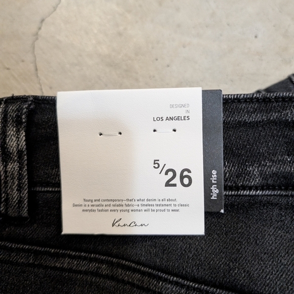 NWT Kancan Denim Shorts Women's 5/26 High Waist Dark Gray - Picture 4 of 9